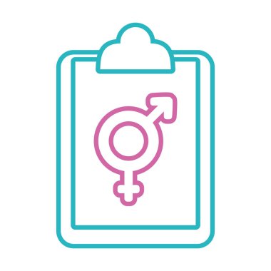 Kadın ve erkek cinsiyet sembollü pano, çizgi biçimi