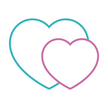 iki kalp simgesi, satır biçimi