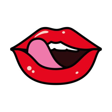 Dili, çizgisi ve dolgu tarzını gösteren seksi bir dil.