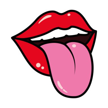 pop sanat seksi dudaklar Dili, çizgisi ve dolgu stili