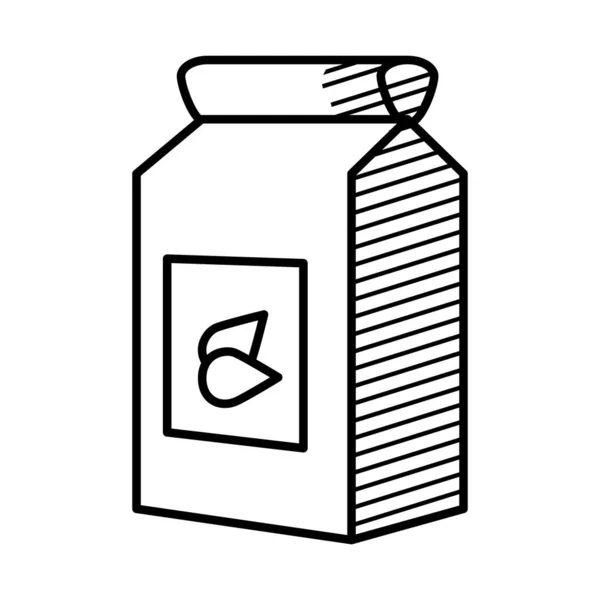 Pictogram van groene thee zak, lijn stijl — Stockvector