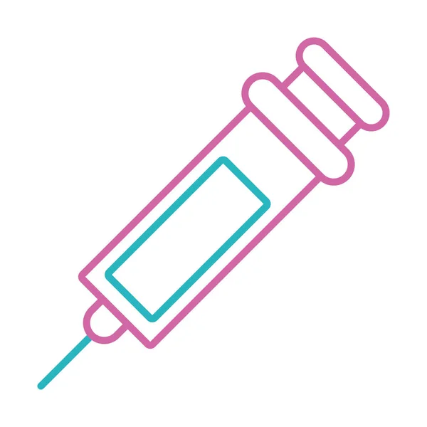 Medical syringe icon, line style — Stock Vector