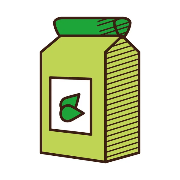 Icône de sac de thé vert, style dessin à la main — Image vectorielle