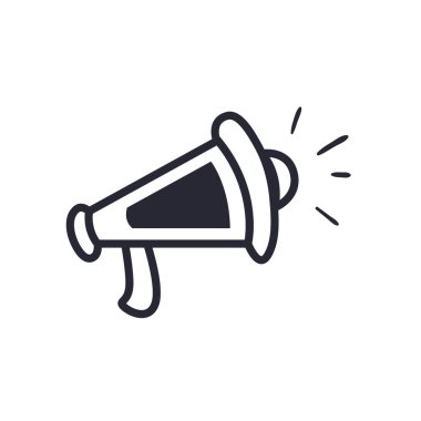 megafon çizgisi ikon vektör tasarımı