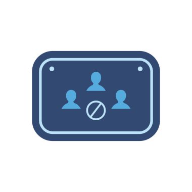 Yol işareti düz biçim vektör tasarımında kalabalıktan uzak dur