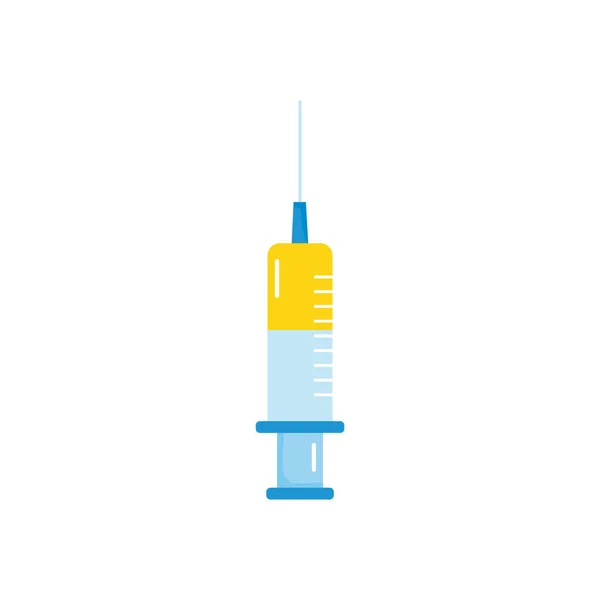 Medical syringe icon, flat style — Stock Vector