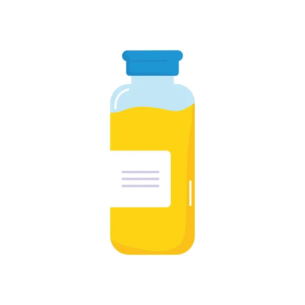 Icône de bouteille de vaccin, style plat — Image vectorielle