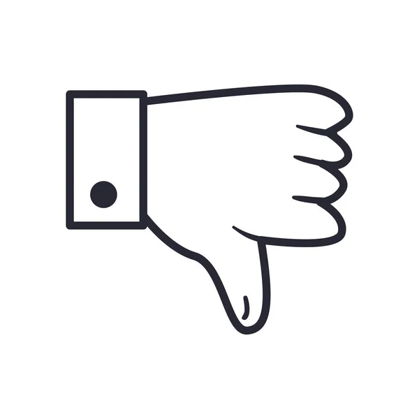 Dislike hand line style icon vector design — Stock Vector