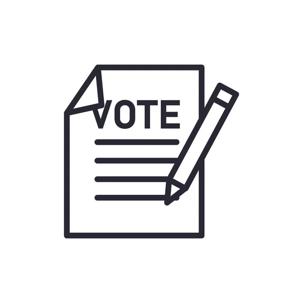 Papier de vote avec dessin vectoriel d'icône de style ligne crayon — Image vectorielle