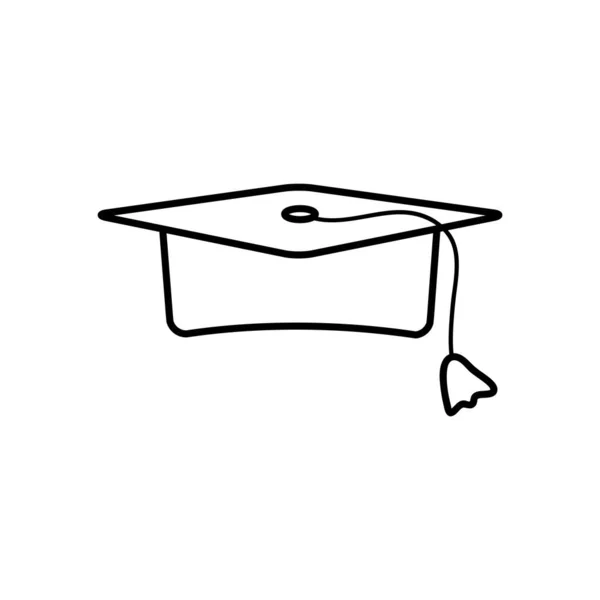 Icono de la tapa de graduación, estilo de línea — Vector de stock