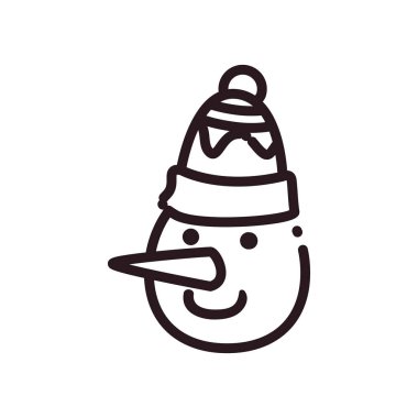 Mutlu Noeller kardan adam çizgisi biçim vektör tasarımı