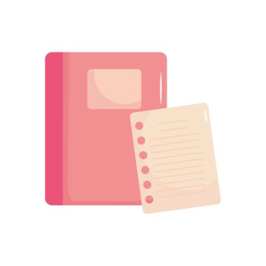 okul defteri ve defter sayfası, düz stil