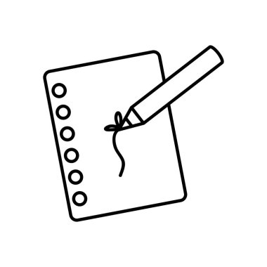 dizüstü sayfa ve renk kalem simgesi, satır biçimi