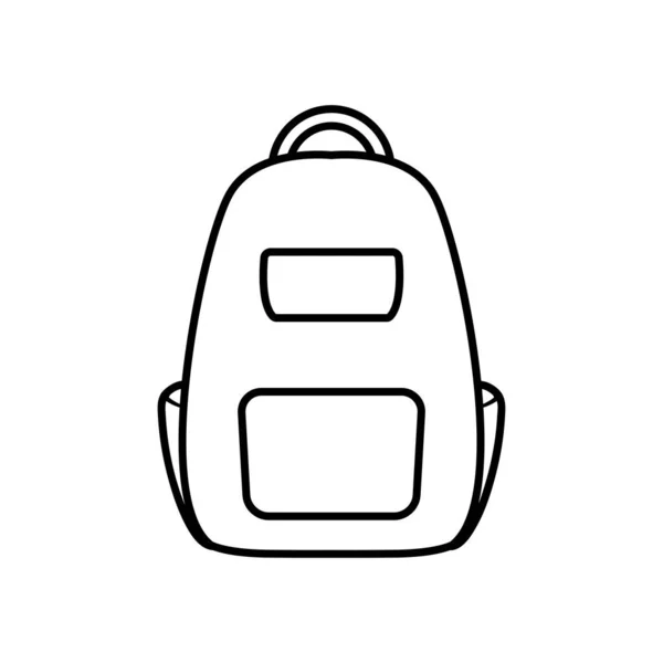 Σχολική τσάντα εικονίδιο, στυλ γραμμής — Διανυσματικό Αρχείο