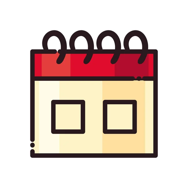 Calendar line and fill style icon vector design — Stock Vector