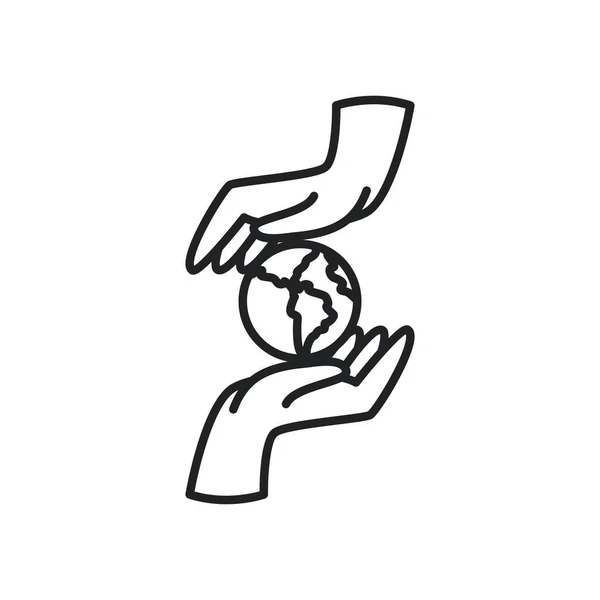 Мировая сфера между дизайном иконок ручной линии — стоковый вектор