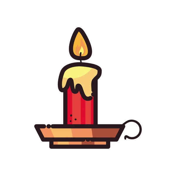 Candle line and fill style icon vector design — Stock Vector