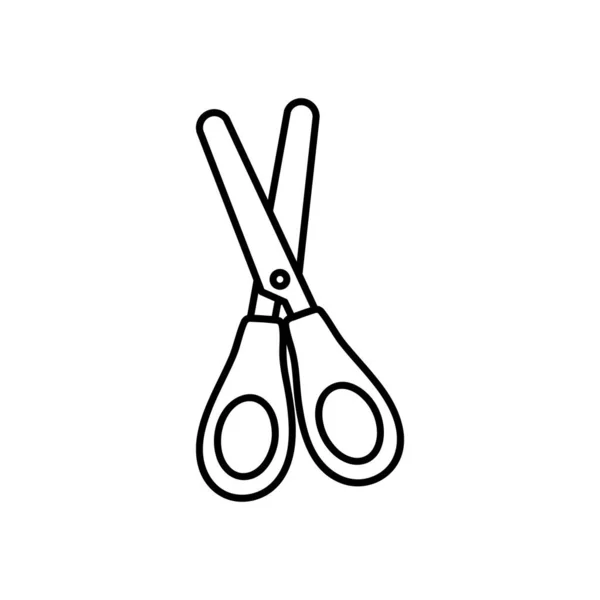 Školní nůžky ikona, styl čáry — Stockový vektor