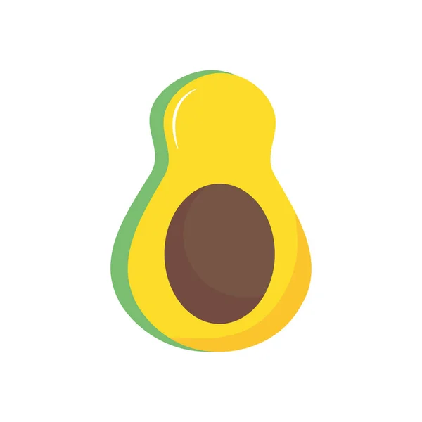 Yarı avokado simgesi, renkli tasarım — Stok Vektör