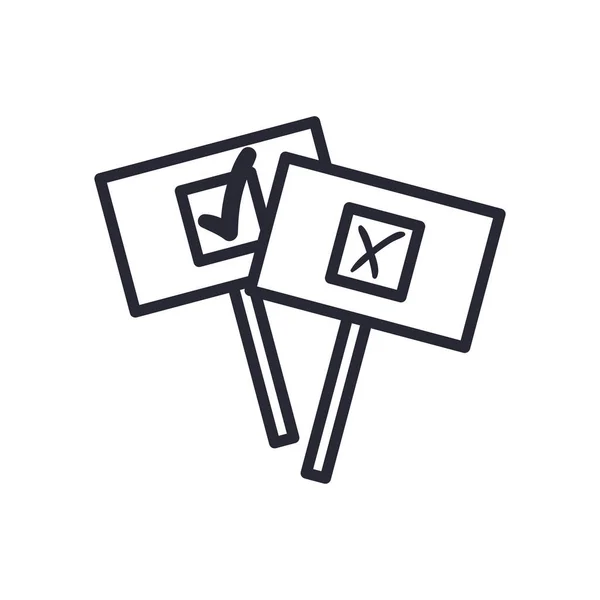 Président bannières électorales style ligne icône vectoriel design — Image vectorielle