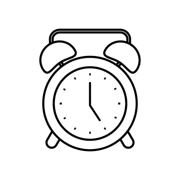 Icono del reloj despertador, estilo de línea — Vector de stock