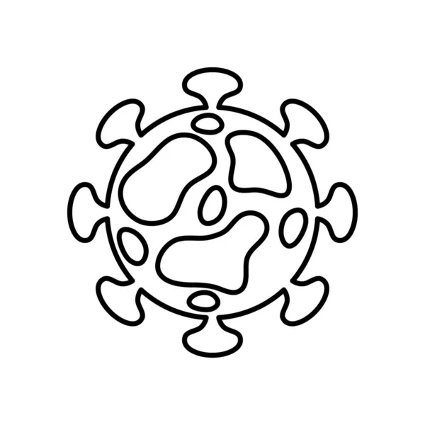 Coronavirus virus icono, estilo de línea — Vector de stock