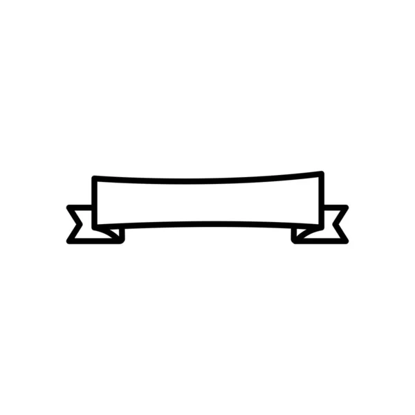 Иконка декоративной ленты, стиль линии — стоковый вектор