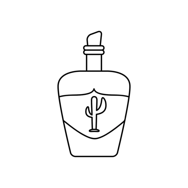 メキシコのテキーラボトルのアイコンラインスタイル — ストックベクタ