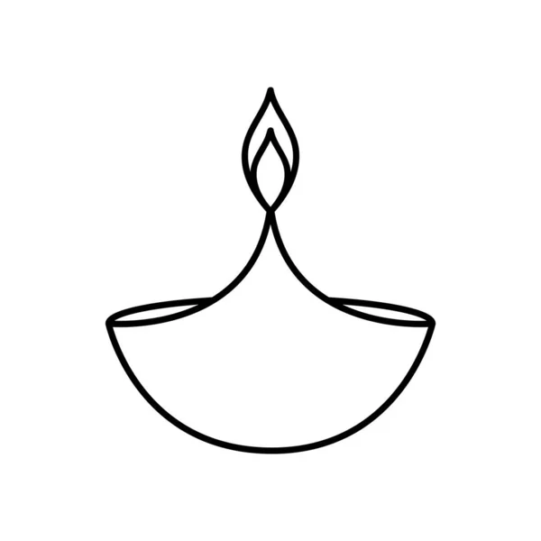 Ikon av diwali diya, linje stil — Stock vektor