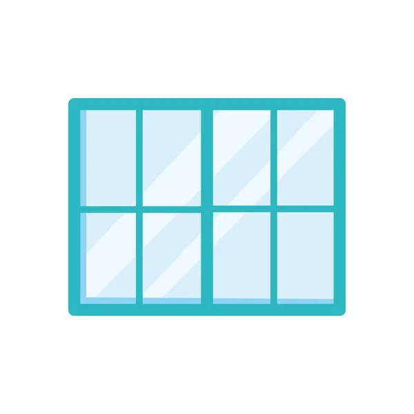 蓝色窗口图标，扁平风格 — 图库矢量图片