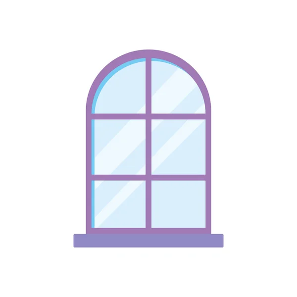 Иконка окна дома, плоский стиль — стоковый вектор