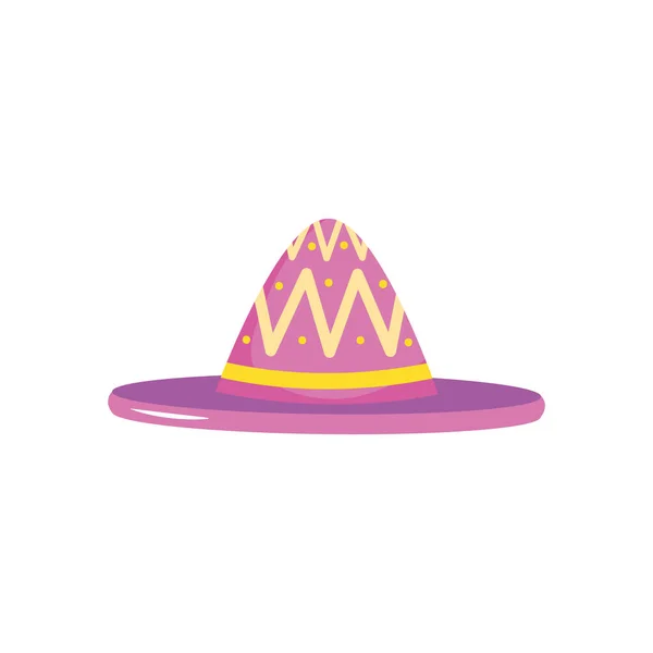 Ícone de chapéu mexicano, estilo plano — Vetor de Stock