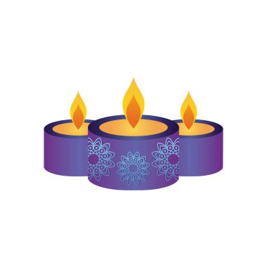 diwali mor mum simgesi, düz stil