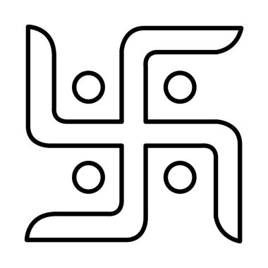 Hindu gamalı haç simgesi, çizgi biçimi