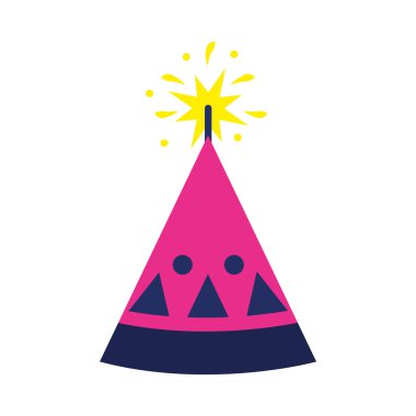 diwali ateş krakeri koni simgesi, düz stil