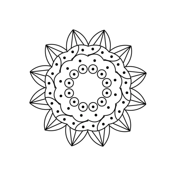 Arab floral mandala ikon, gaya baris - Stok Vektor