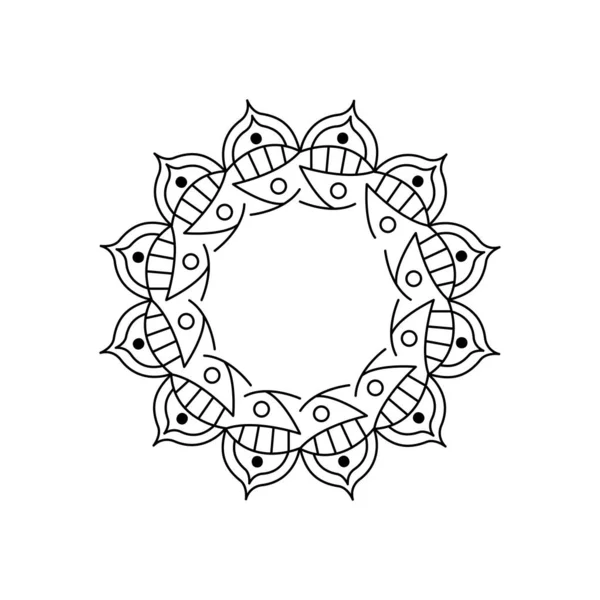 Gambar ikon mandala arabic, gaya baris - Stok Vektor