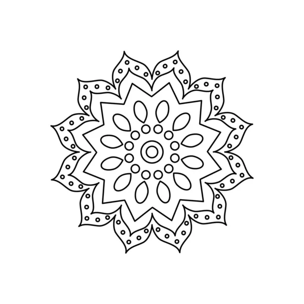 Ikon arab virág mandala, vonal stílus — Stock Vector