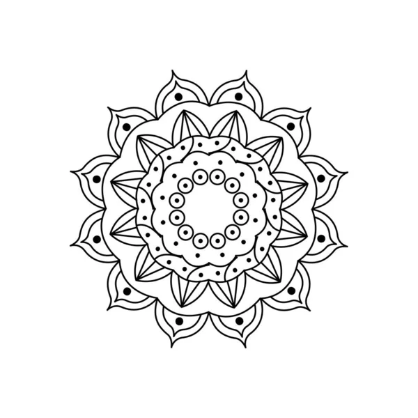 Icon of mandala with floral design, line style — Stock Vector