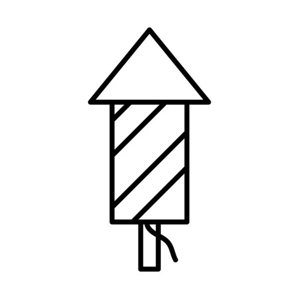 Vuurwerk raket pictogram, lijn stijl — Stockvector