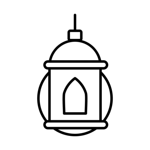 Linterna árabe icono, estilo de línea — Archivo Imágenes Vectoriales