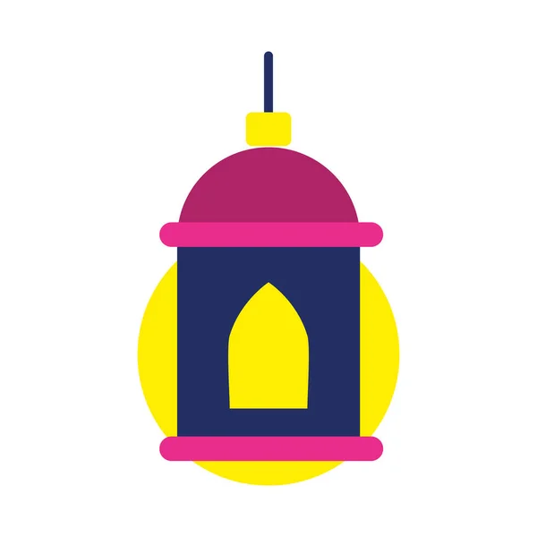 Icône de lanterne arabe, style plat — Image vectorielle