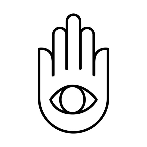Ikona dłoni hansa, styl linii — Wektor stockowy