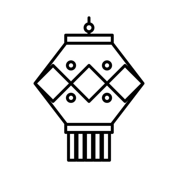Linterna diwali icono, estilo de línea — Archivo Imágenes Vectoriales
