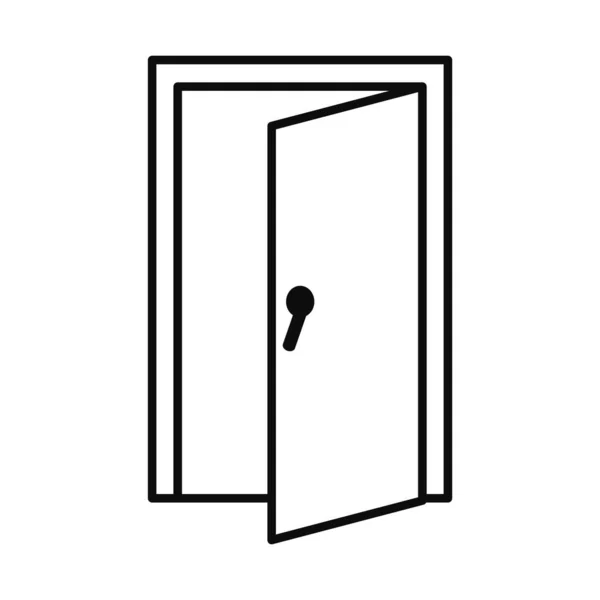 Icono de la puerta abierta, estilo de línea — Vector de stock