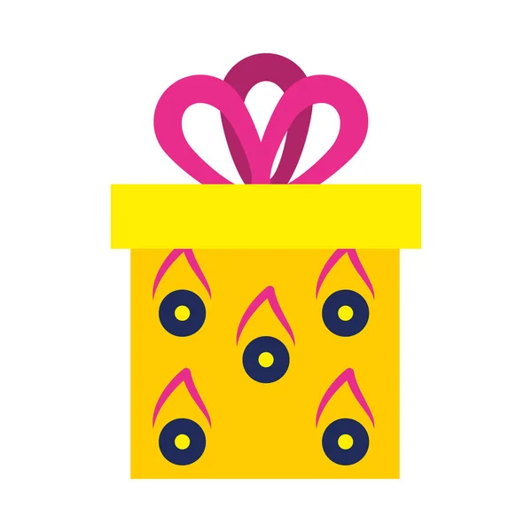 Geschenkbox Symbol, flacher Stil — Stockvektor