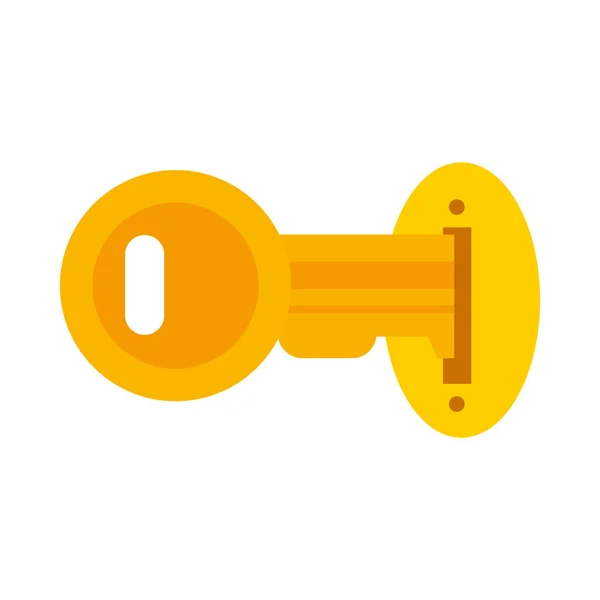 Chave no ícone buraco da chave, estilo plano — Vetor de Stock