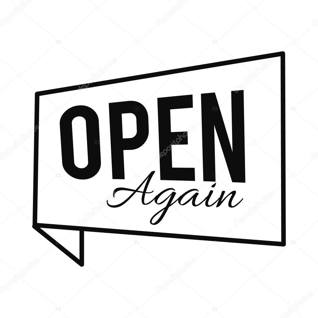 open again sign icon, line style