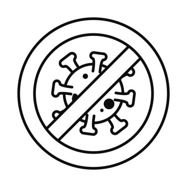 Coronavirus yasaklanmış işaret simgesi, satır biçimi