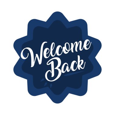 Hoş geldin harf tasarımı ile mühür, düz stil